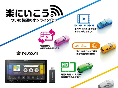 Pioneerカロッツェリア楽ナビ – 待望のオンライン化で車内Wi-Fi